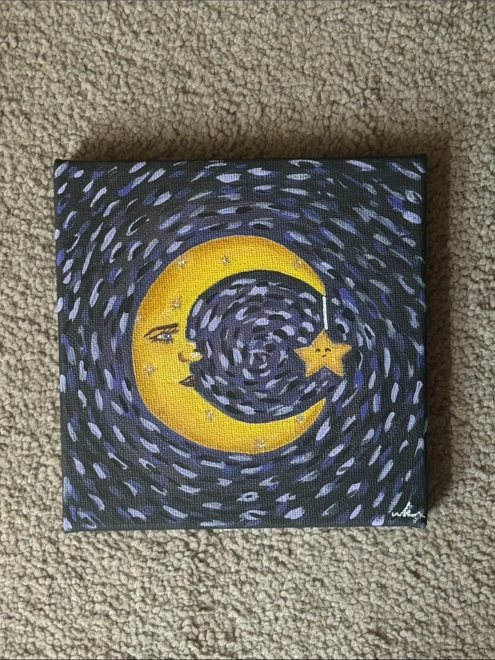 Sun & Moon Canvas Hand Painted Set!